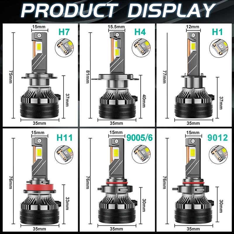 K7C 2000W Led Headlight H7 H4 H11 Led Headlights Bulb 600000