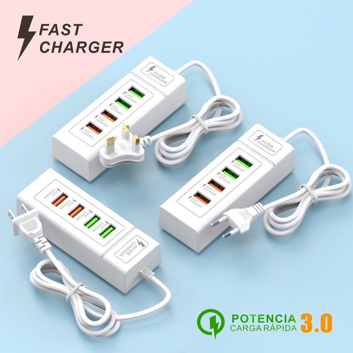 USB Fast Charging Charger Type C Wall Charger 4 Ports For iP