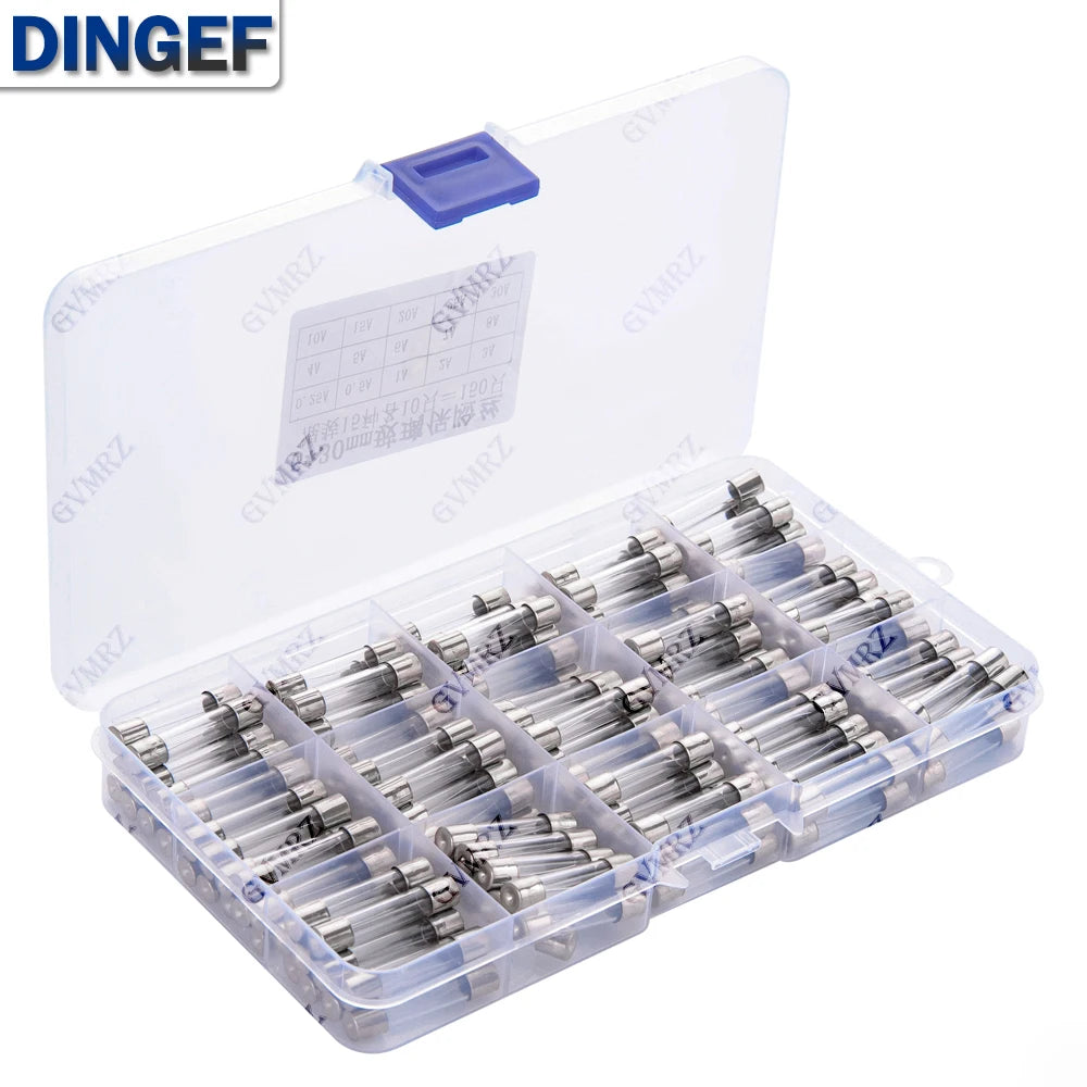 150PCS 15Values 6 30 Glass Tube Fuses Car Glass Tube Fuses A
