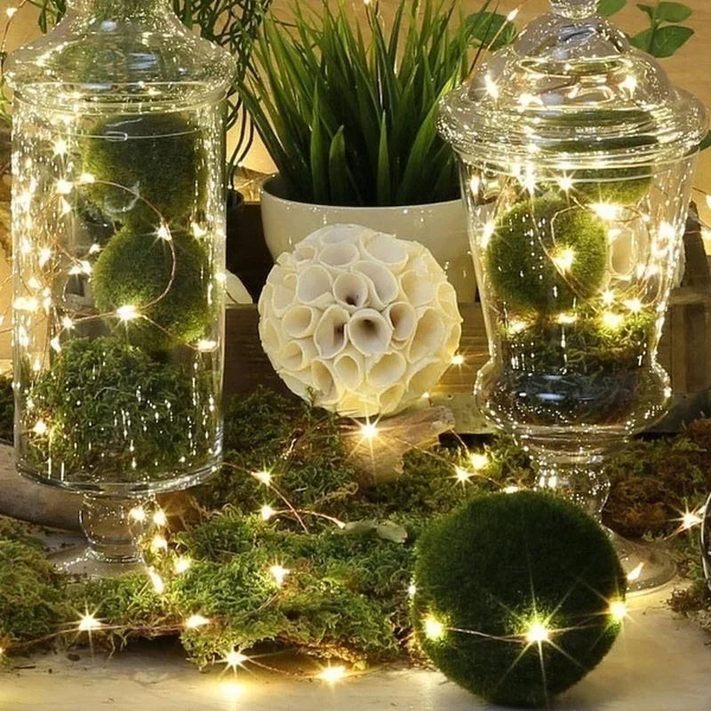 1/5/10pcs Fairy Lights String Button Battery Light Home Deco