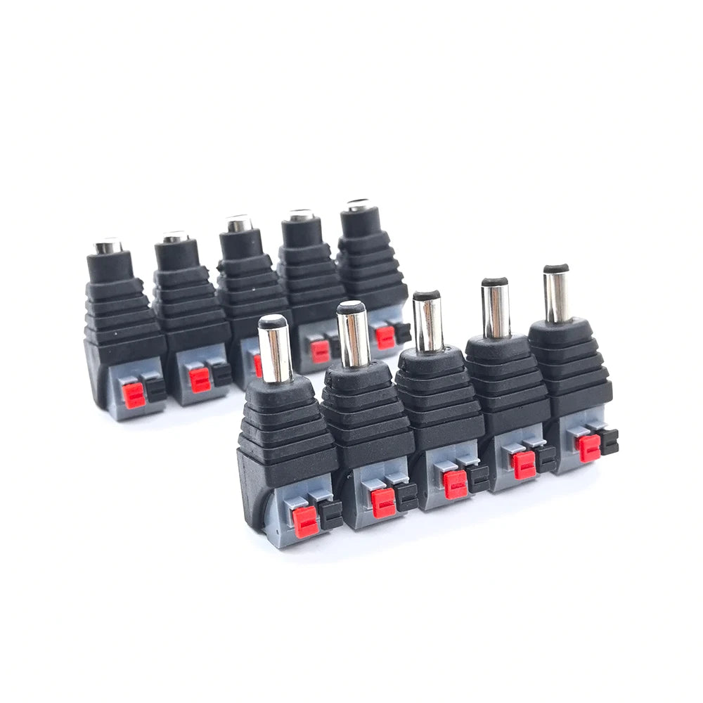 5pcs 12V DC Power Connector Plug Jack Male Female Socket Bar