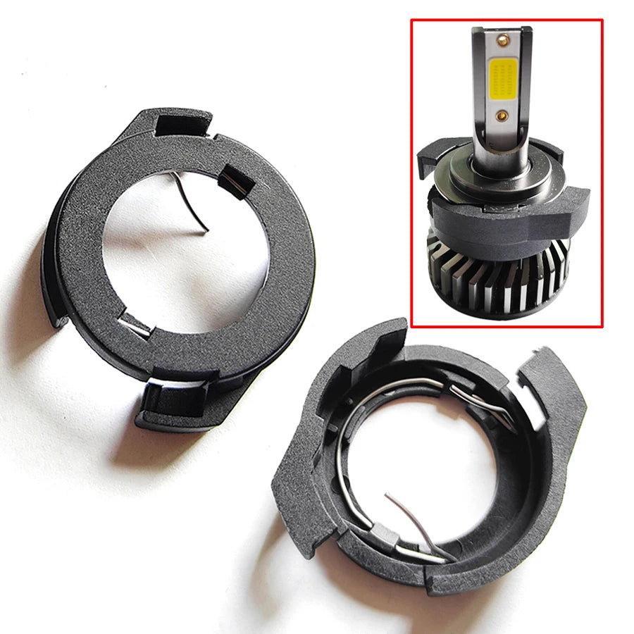 2Pcs H7 LED Headlight Bulbs Adapter Holder For Alfa Romeo VW
