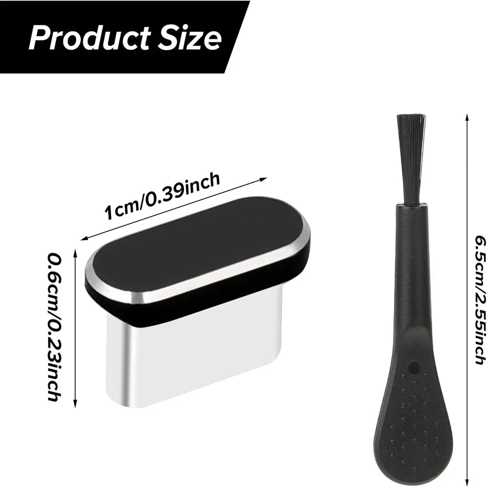 4Pcs USB C Dust Plug With Cleaning Brush Anti Dust USB-C Plu