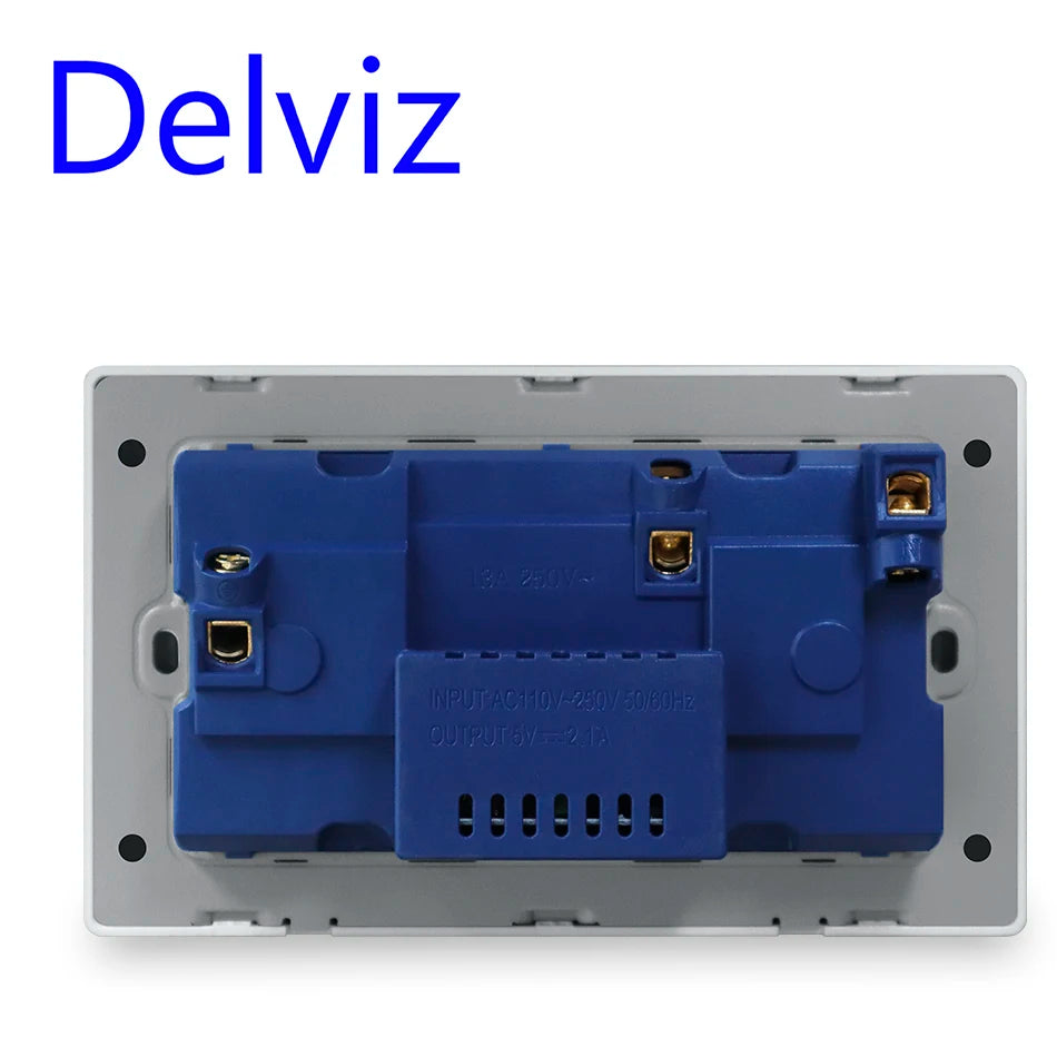 Delviz Wall Quick Charge Socket 18W Type-C Ports Dual Switch