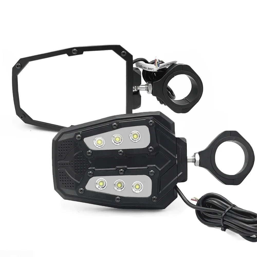 Rearview Side Mirror Adjustable With LED Lights 1.75 2 Inch UTV ATV For CAN AM Maverick X3 Polaris RZR S 800