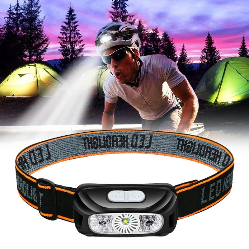 Mini Rechargeable Powerful Sensor Headlamp Fishing Camping U