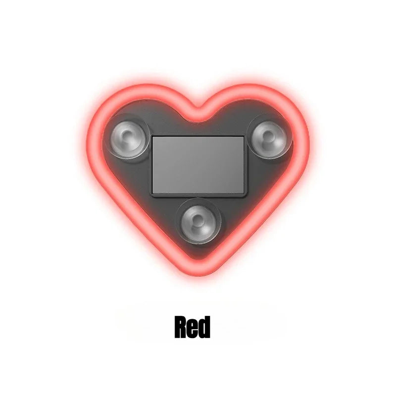 1Pc Universal Solar Car LED Window Decoration Heart Neon Light Auto Interior Ambient Atmosphere Lamp Ideal Gift