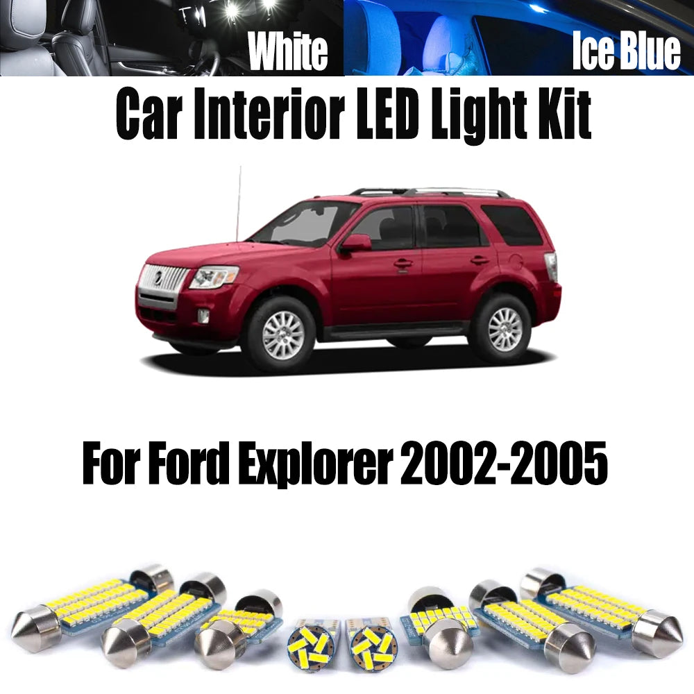 15-Piece LED Interior Light Kit for Ford - Canbus Error-Free Interior Bulbs