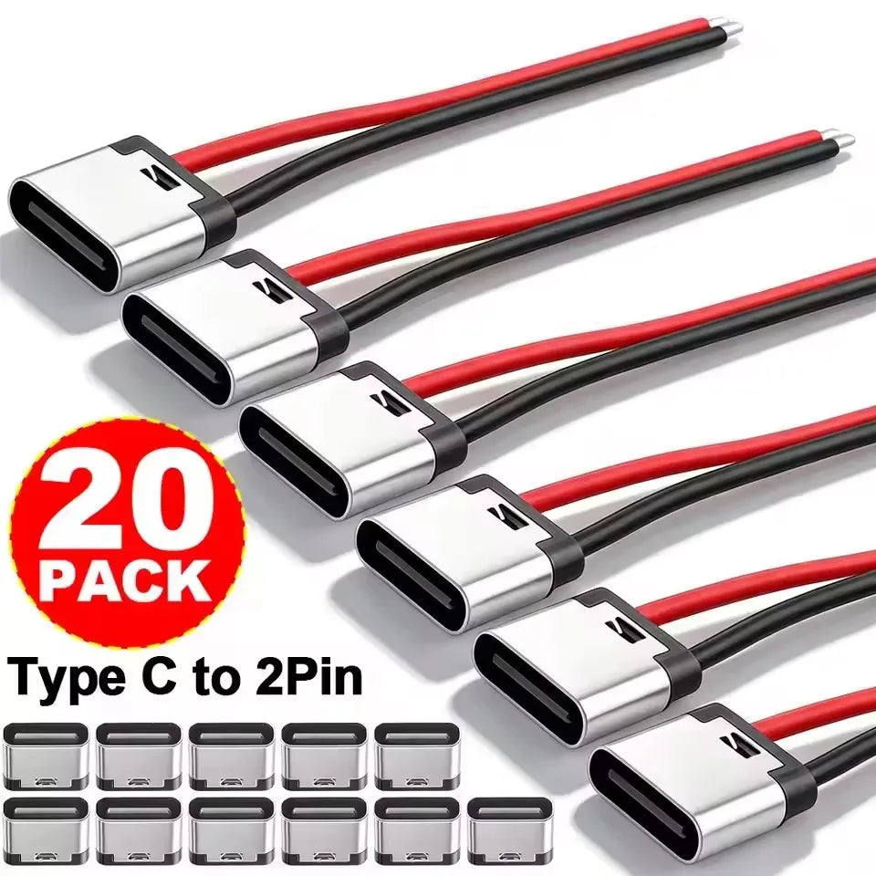 Bare Board Type-C Female Chassis Waterproof 2P Solder Wire U