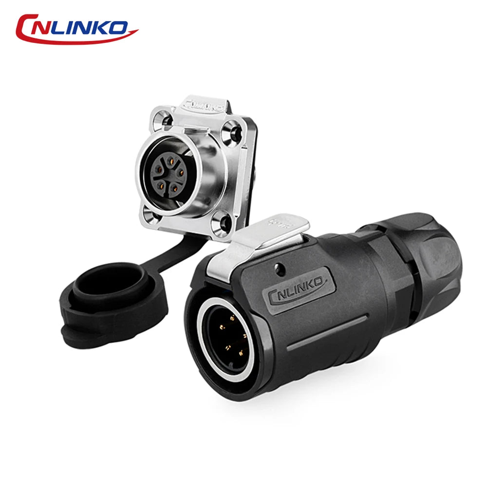 CNLINKO M16 Waterproof Electrical Connector 2/3/4/5/7/8/9 Pin Soldering Wire Aviation Connectors Panel Mounting Plastic+Metal