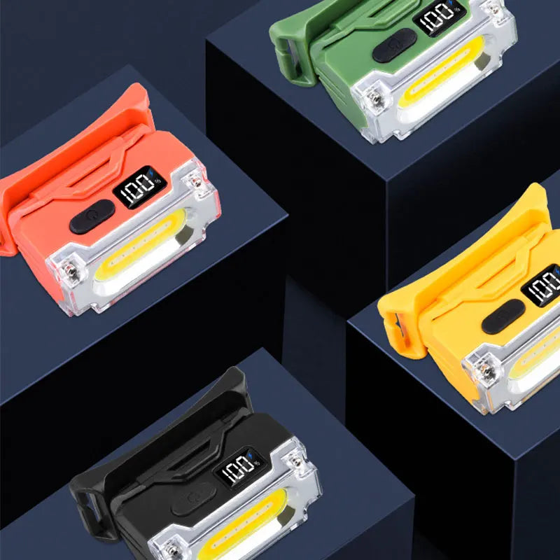 Super Bright Magnetic Headlamp 3 Light Source Hat Clip Lamp 
