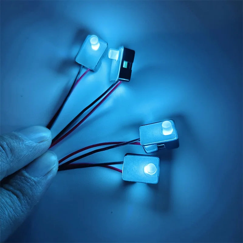 mini size 4Pcs LED Transparent Ambient Light Lamp Body Circular Car Inner Bowl Light Door Handle Handrail Light