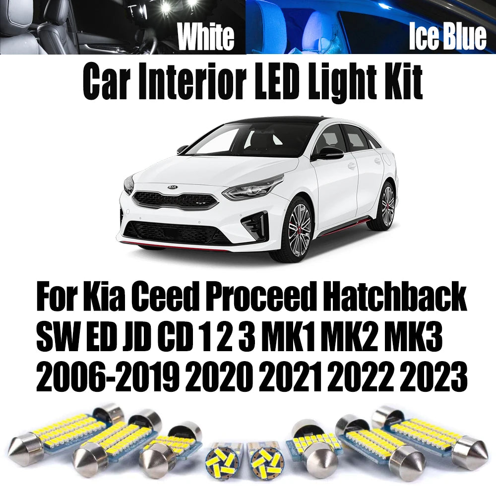 LED Interior Light Kit for Kia MK2 MK3 MK1 2006-2023 - Canbus Error-Free Interior Bulbs