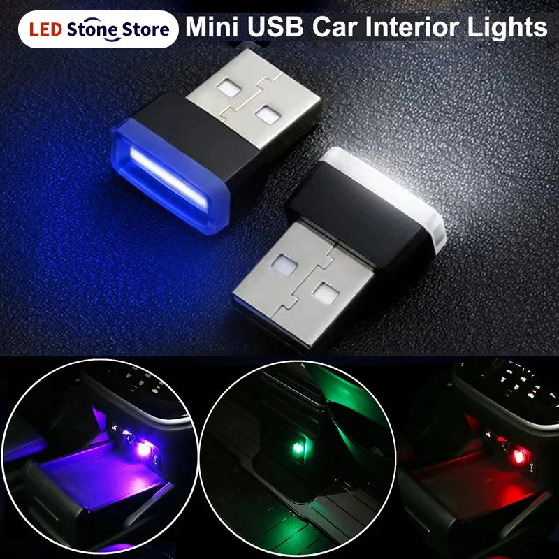 Car LED Light USB Mood Lamp Atmosphere Light Auto Interior P