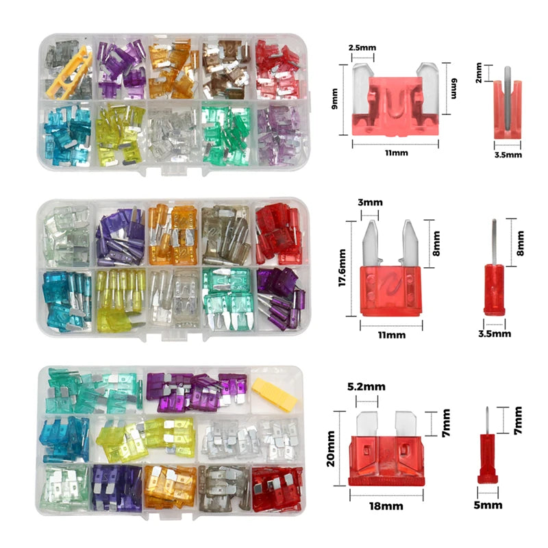 100/50pcs Car Truck Micro Blade Fuses 2A 3A 5A 7.5A 10A 15A 