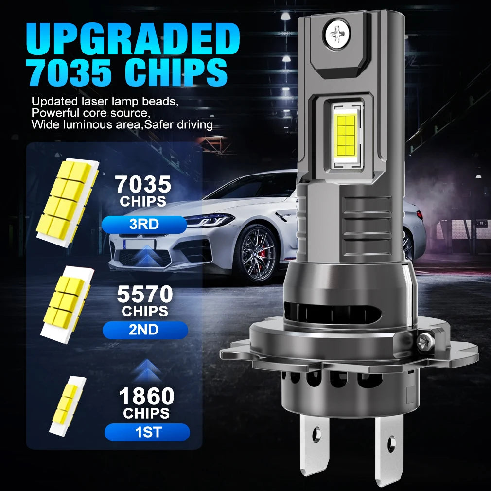 30000LM H7 LED Headlight Kit Mini Canbus H7 Led Bulb 130W 35