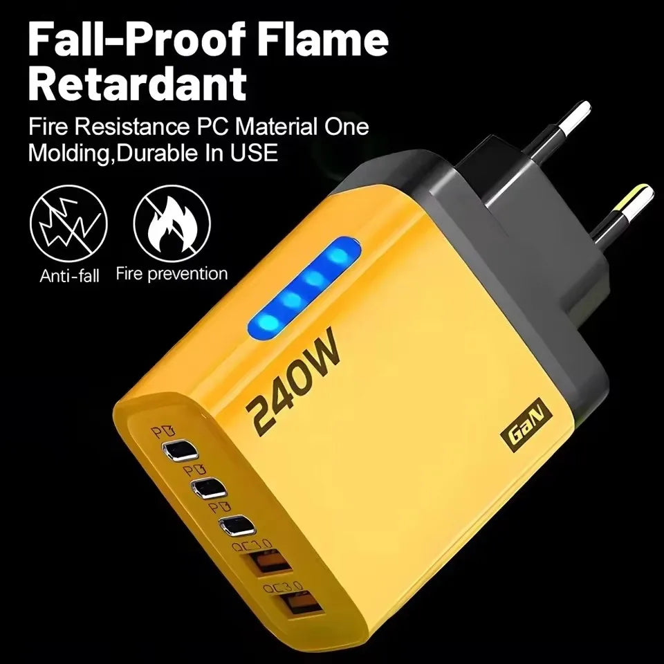 5 IN 1 GaN Desktop Charger For IPhone17 16Pro Laptop Samsung