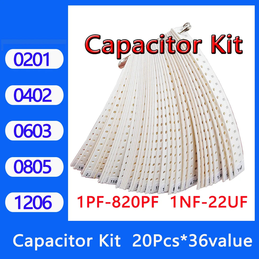 Capacitor Kit 0201 0402 0603 0805 1206 SMD Capacity Package 