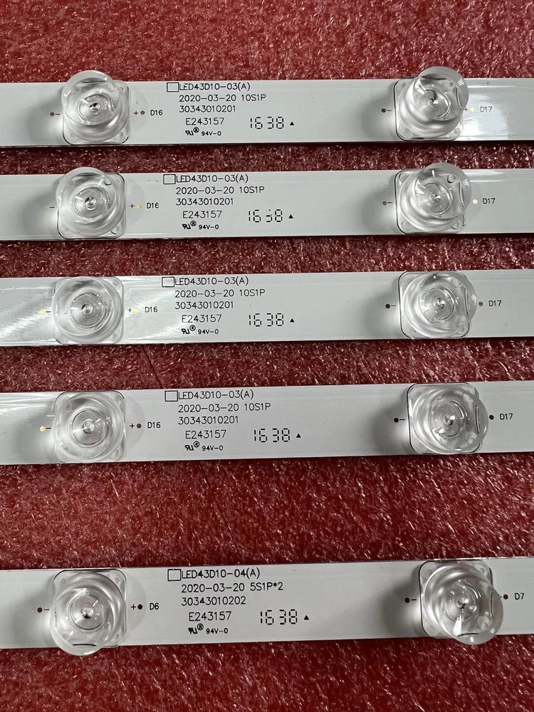LED Backlight Strip for Kit 5pcs LED Backlight Strip For JVC LT-43M650 LT-43M450 LE43U6500U FD4351A-LU