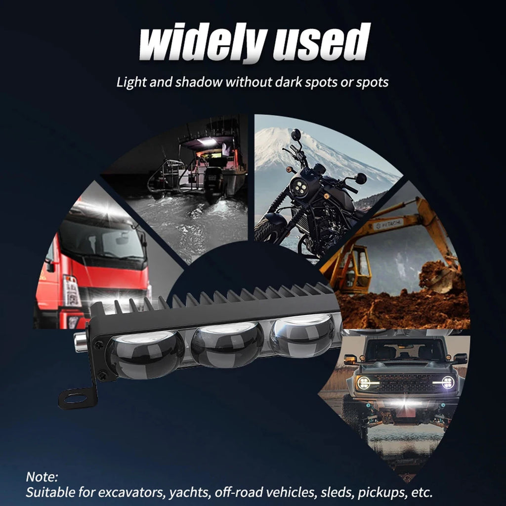 LED Headlight Bumper Projector Lens Fog Lamps Work Light Car