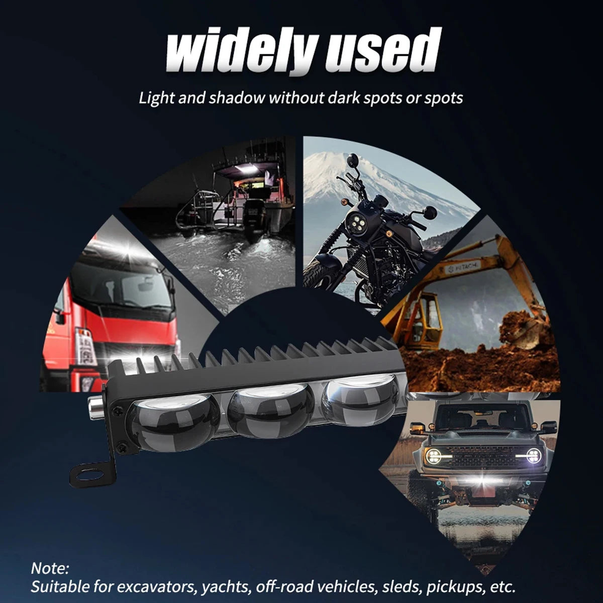 LED Headlight Bumper Projector Lens Fog Lamps Work Light Car
