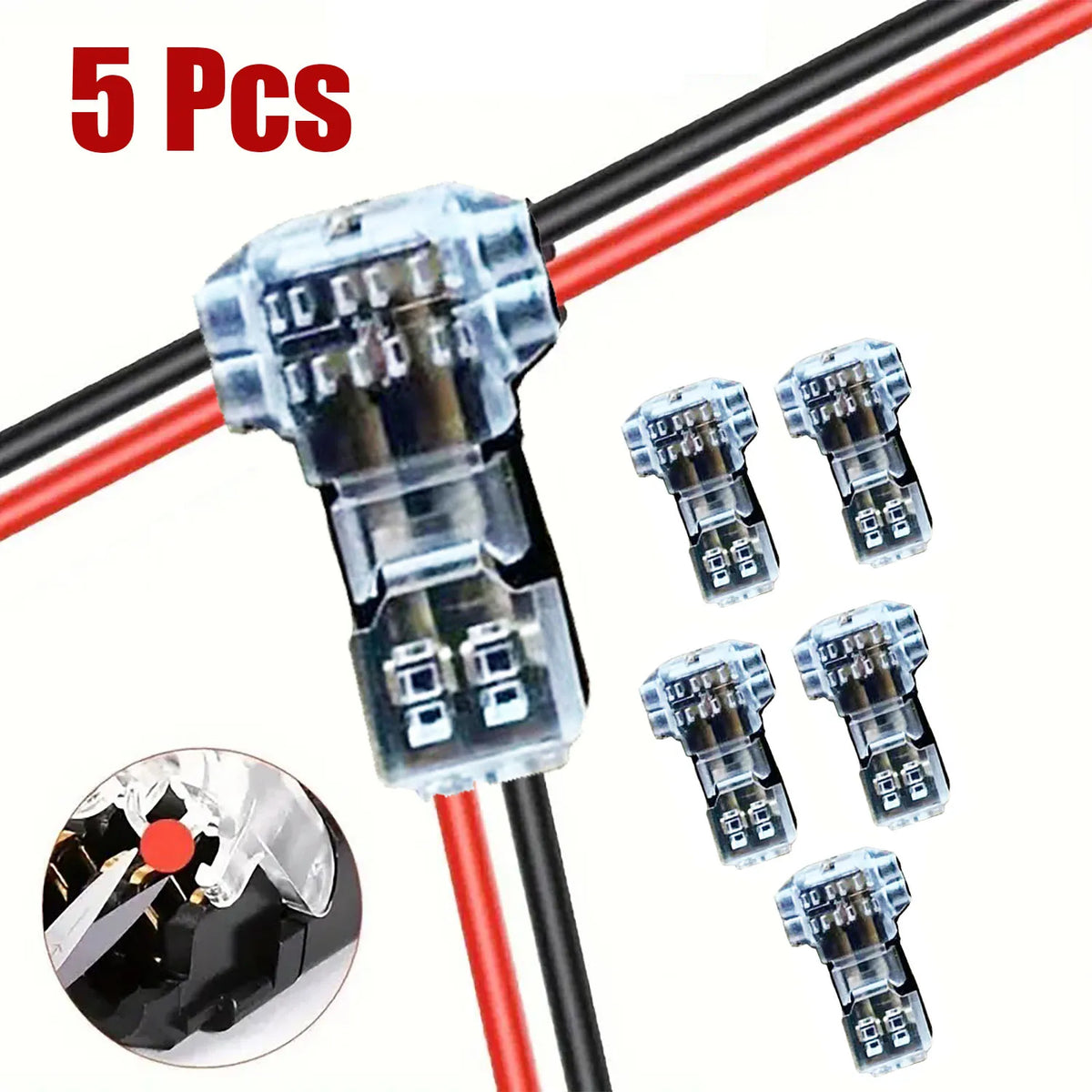 5/10/20PCS Wire Cable Snap In T2 Connector No-solder No-peel