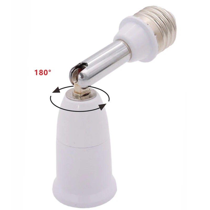 Universal E27 to E27 Lengthened Lamp Base 180 degree Rotatio