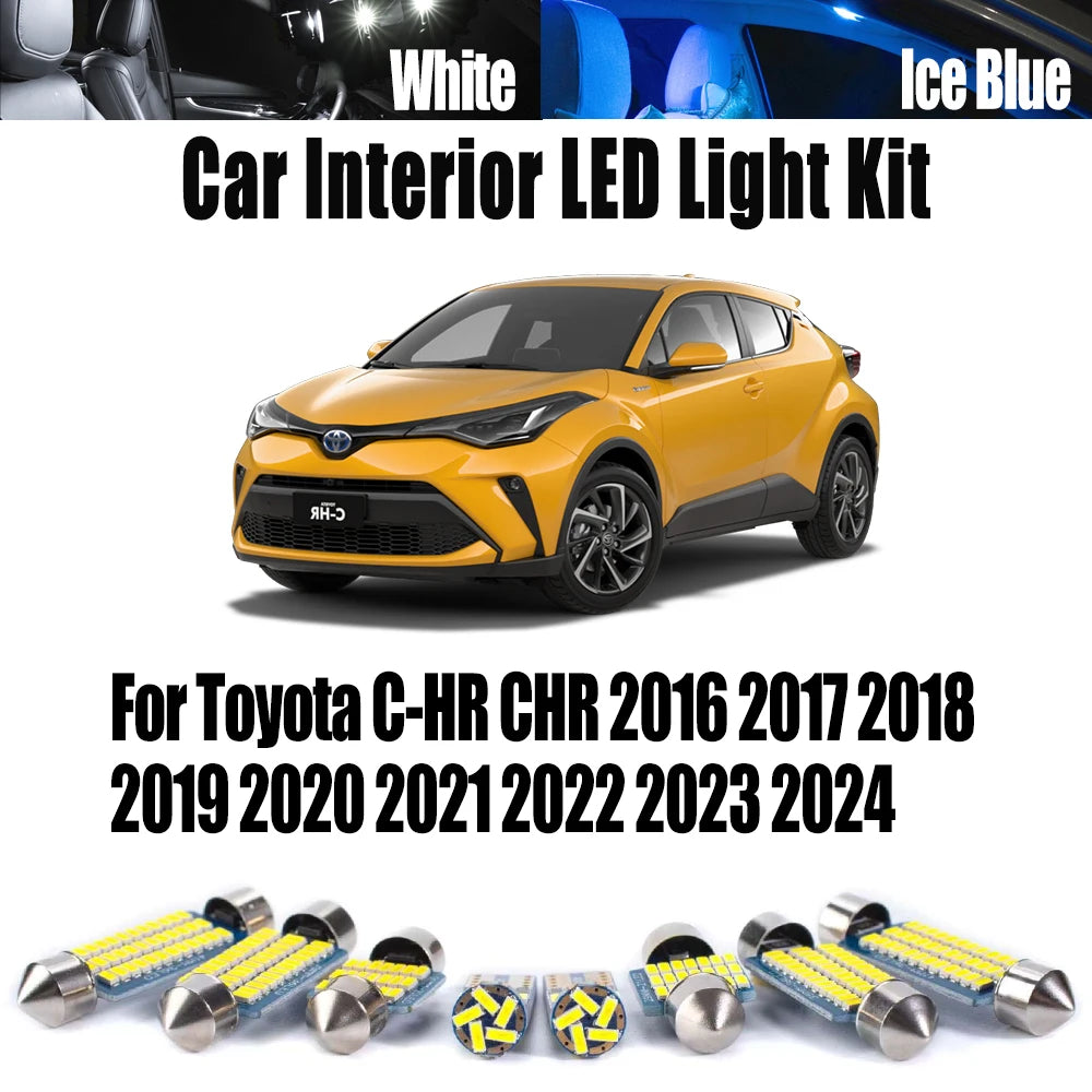 10-Piece LED Interior Light Kit for Toyota - Canbus Error-Free Interior Bulbs