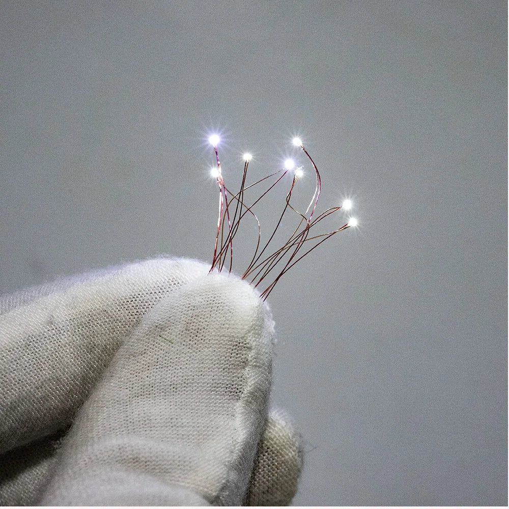 5pcs 3V 0201 SMD LED Lamp Micro LED Light Copper Wire Toys M