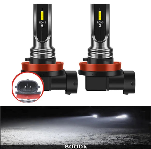2Pcs New H8 H11 LED Car Headlight Kit H16JP 9005 HB3 9006 HB4 LED Bulb Car Headlamp Fog Light Turbo Lamp 12V 6500K Automobiles