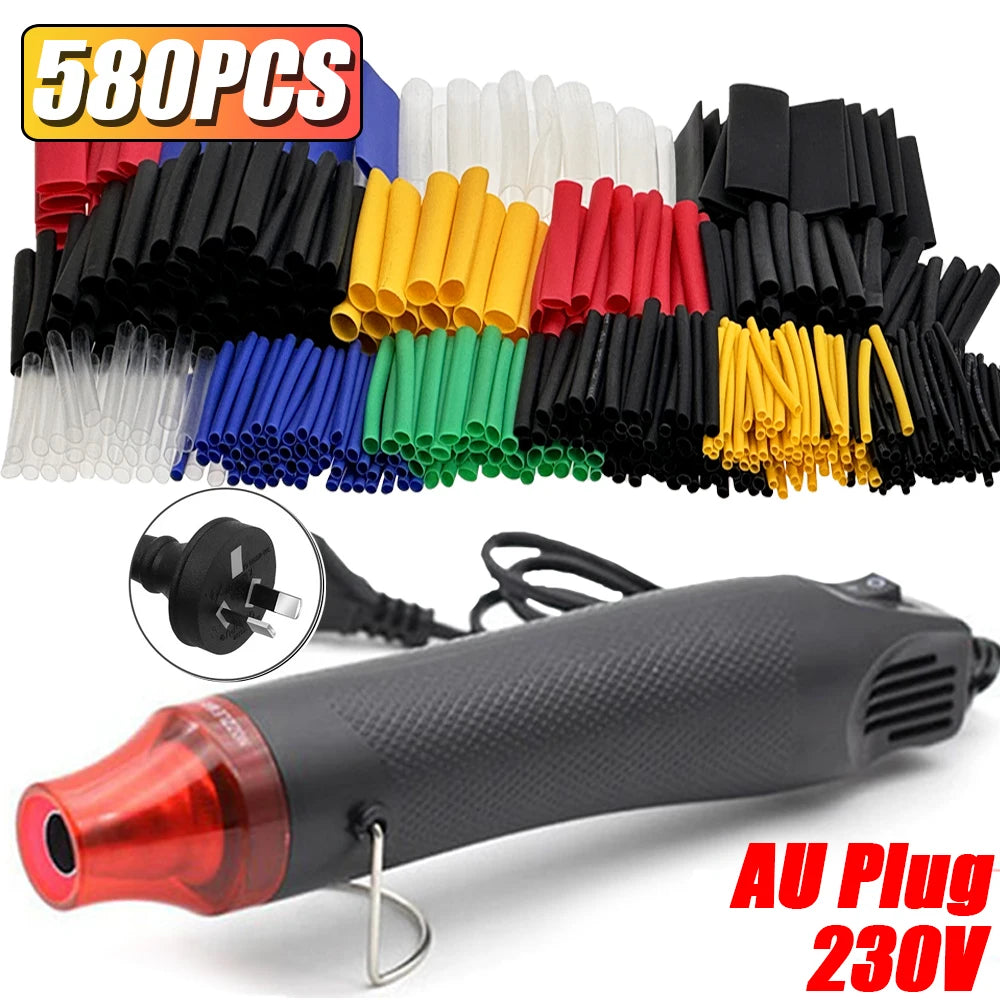 1160/580/164PCS Heat Shrink Tubing Kit 2 1 Shrinkable Wire Shrinking Wrap Connect Cover Cable Repair Protection with Hot Air Gun
