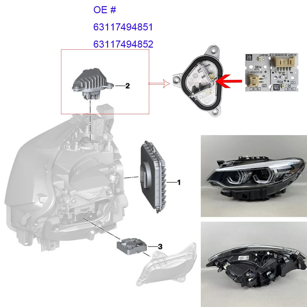 Angel Eye DRL LED Board 63117494851 63117494852 Daytime Running Light Repair for BMW F22 F87 M2
