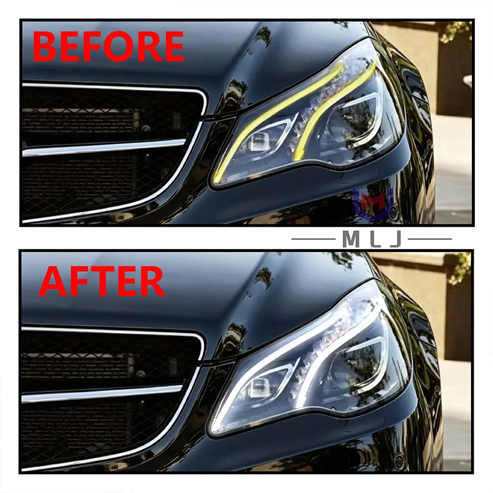 Angel Eyes DRL Light Guide Tube Acrylic Strips Headligh for Mercedes EClass C207