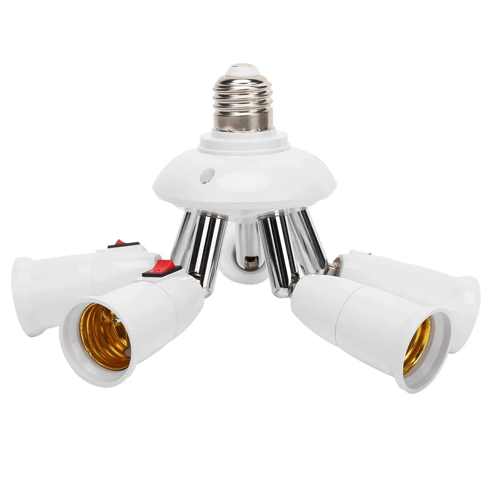 E27 Splitter 2/3/4/5 Heads Lamp Base Adjustable LED Light Bu