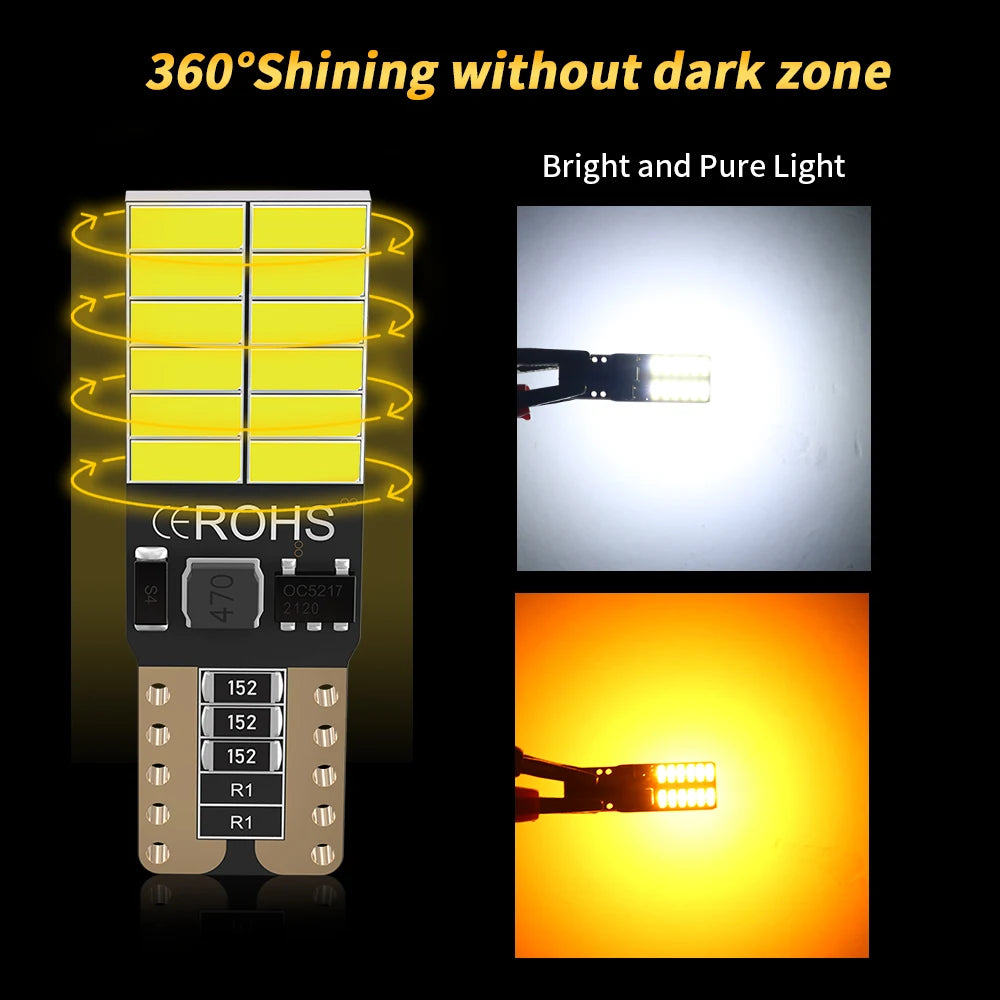 Oprah 2pcs W5W T10 Led Bulbs Canbus 4014 24SMD 168 194 Car I