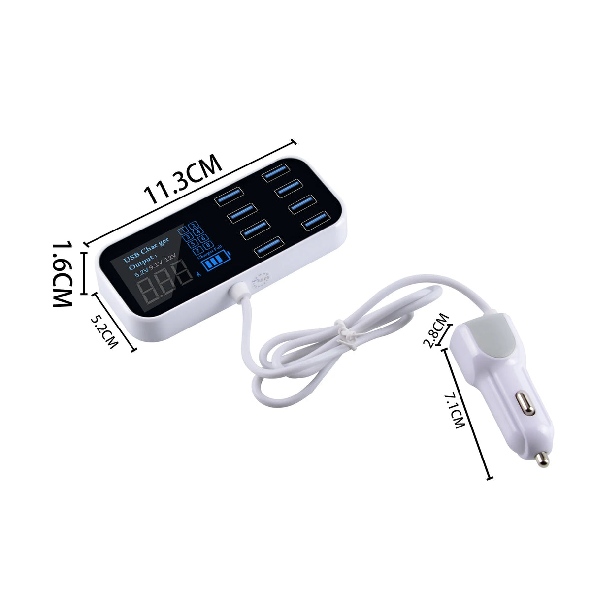 8 Ports USB Car Charger Fast Charging Phone Charger Multi US