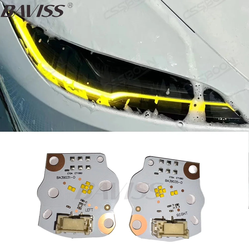 DRL For Tesla Model 3 2023 2024 Daytime Running Light Yellow Red Blue Amber Ice Blue NON RGB Angel Eyes