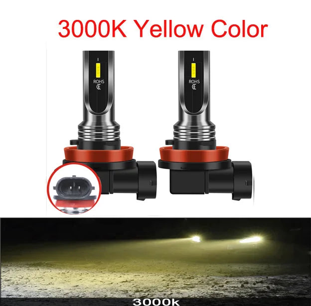 2Pcs New H8 H11 LED Car Headlight Kit H16JP 9005 HB3 9006 HB4 LED Bulb Car Headlamp Fog Light Turbo Lamp 12V 6500K Automobiles