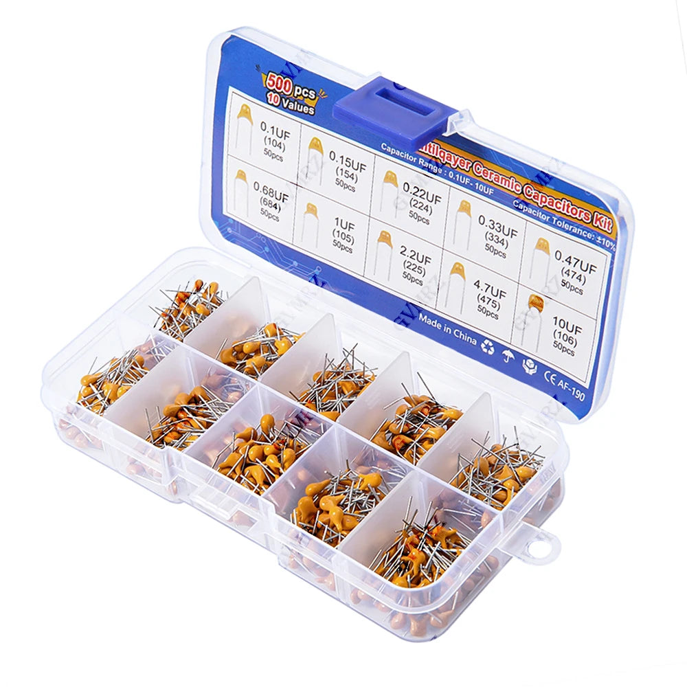10Values 0.15UF 0..22UF 0.33UF monolithic ceramic capacitor 