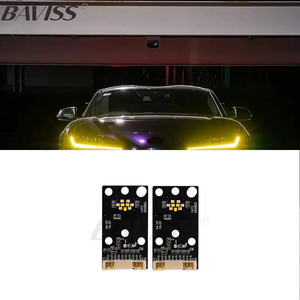 DRL Car Hernia Headlights DRL Chip Ballast LED Panel Yellow European Versionber DRL for Toyota A90