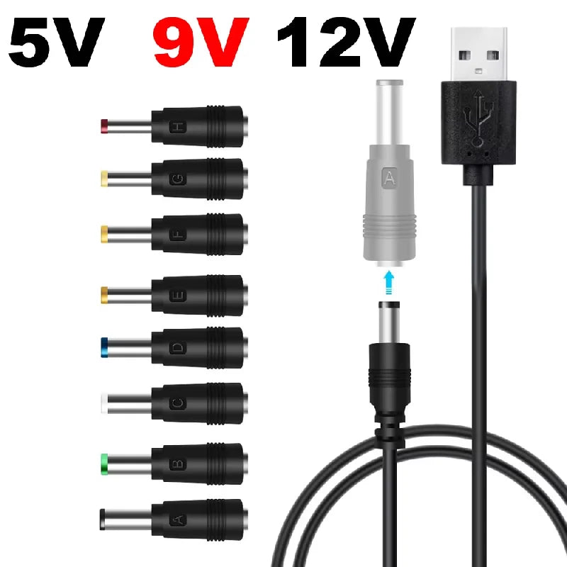 Universal Power Cable USB to DC 5.5 2.1mm Jack 5V Charging C