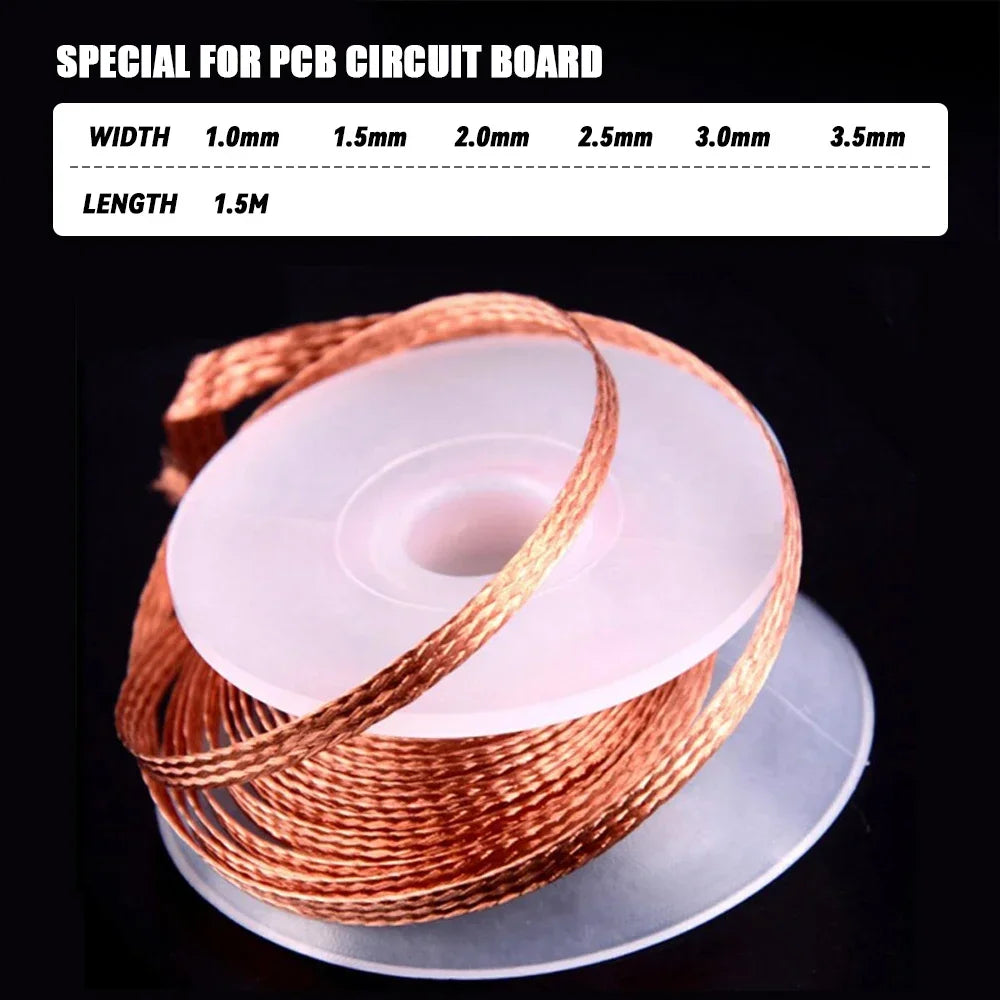 1.5-3.5mm Desoldering Mesh Braid Tape Copper Welding Point S