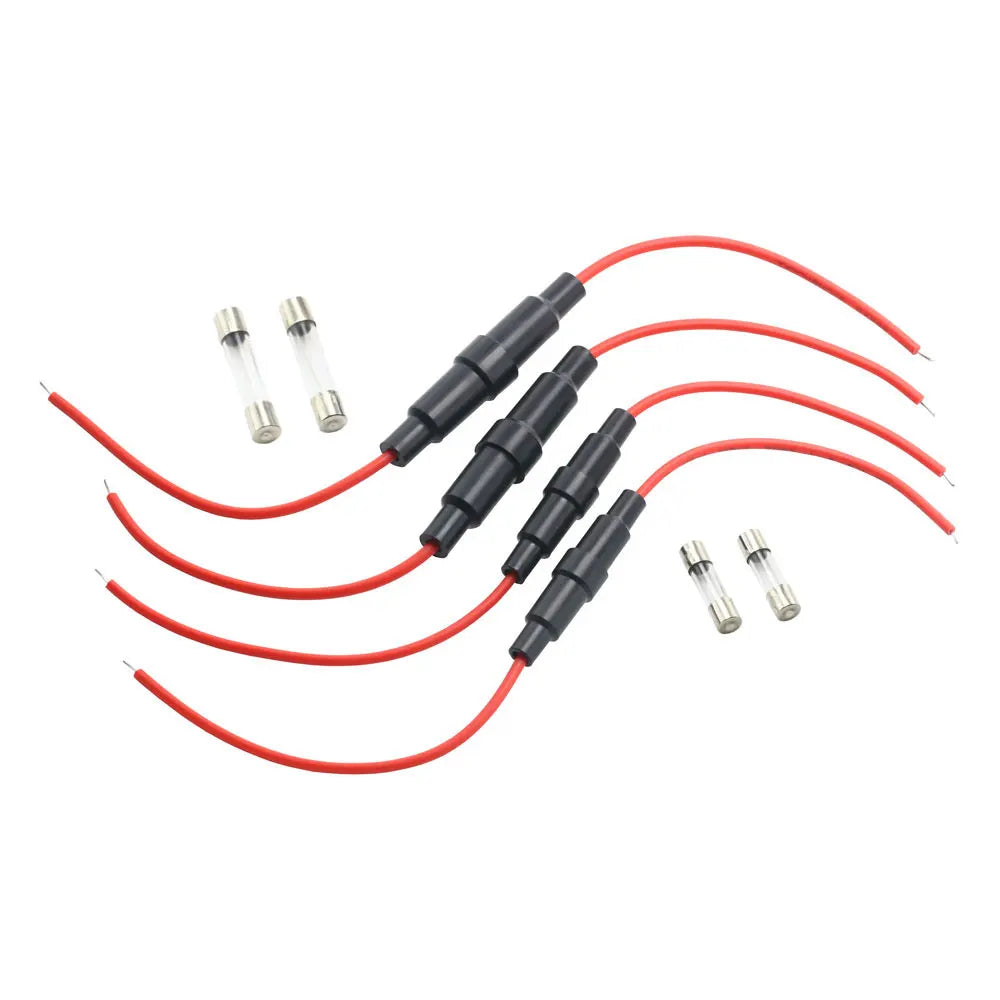 5PCS Glass Fuse Holder 5 20mm 6 30mm Screw Type with 22-14 A