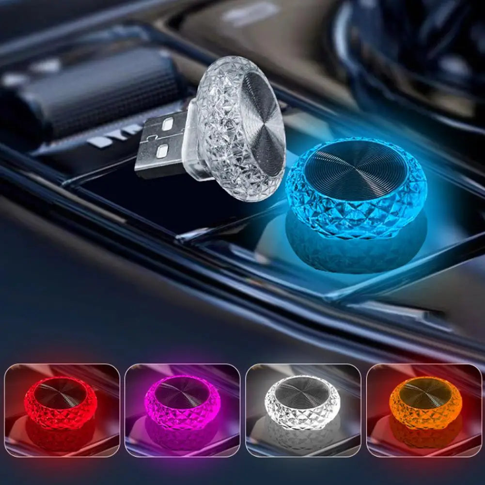 Car USB Ambient Lights Portable Mini LED Atmosphere Lamps In