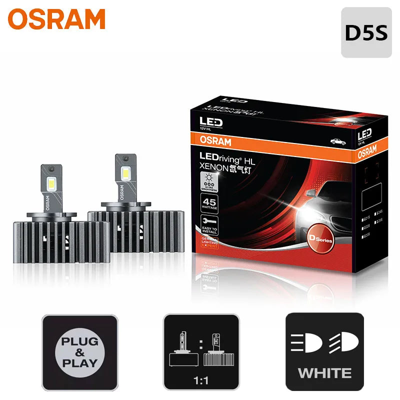 OSRAM LED D5S Car Headlight LEDriving XENON HID Lamps 45W Po