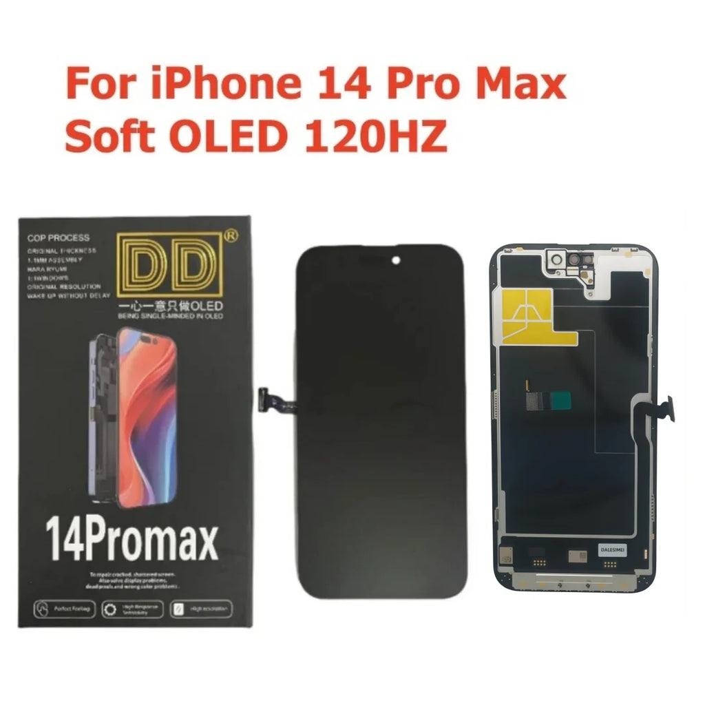 120HZ Soft OLED For iPhone 15 Pro Max 15Pro 13 Pro LCD Display 3D Touch Screen Digitizer Assembly High Refresh Rate Replacement