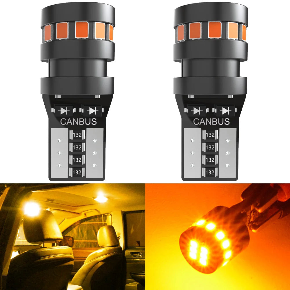 2x High Quality T10 W5W Orange Red 2015 LED Car Interior Rea