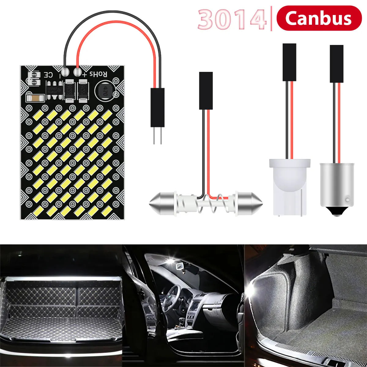 Car Panel Led Dome Reading Map Lamp 25/48SMD Car Interior Do