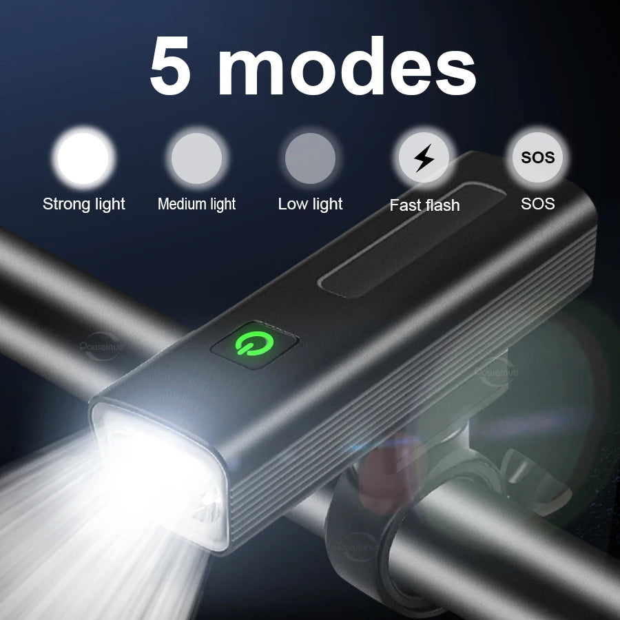 99000LM 5500mAn USB Rechargeable Bike Light Bike Headlight P