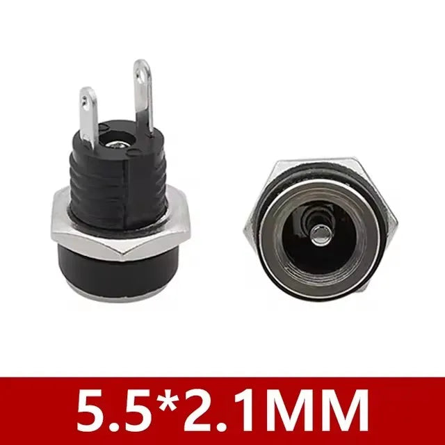 10/50PCS DC022B 5.5 X 2.1mm DC Power Jack Supply Socket 3.5X1.3 DC Female Panel Mount Connector Plug Adapter 5.5 2.5MM 2 Pin